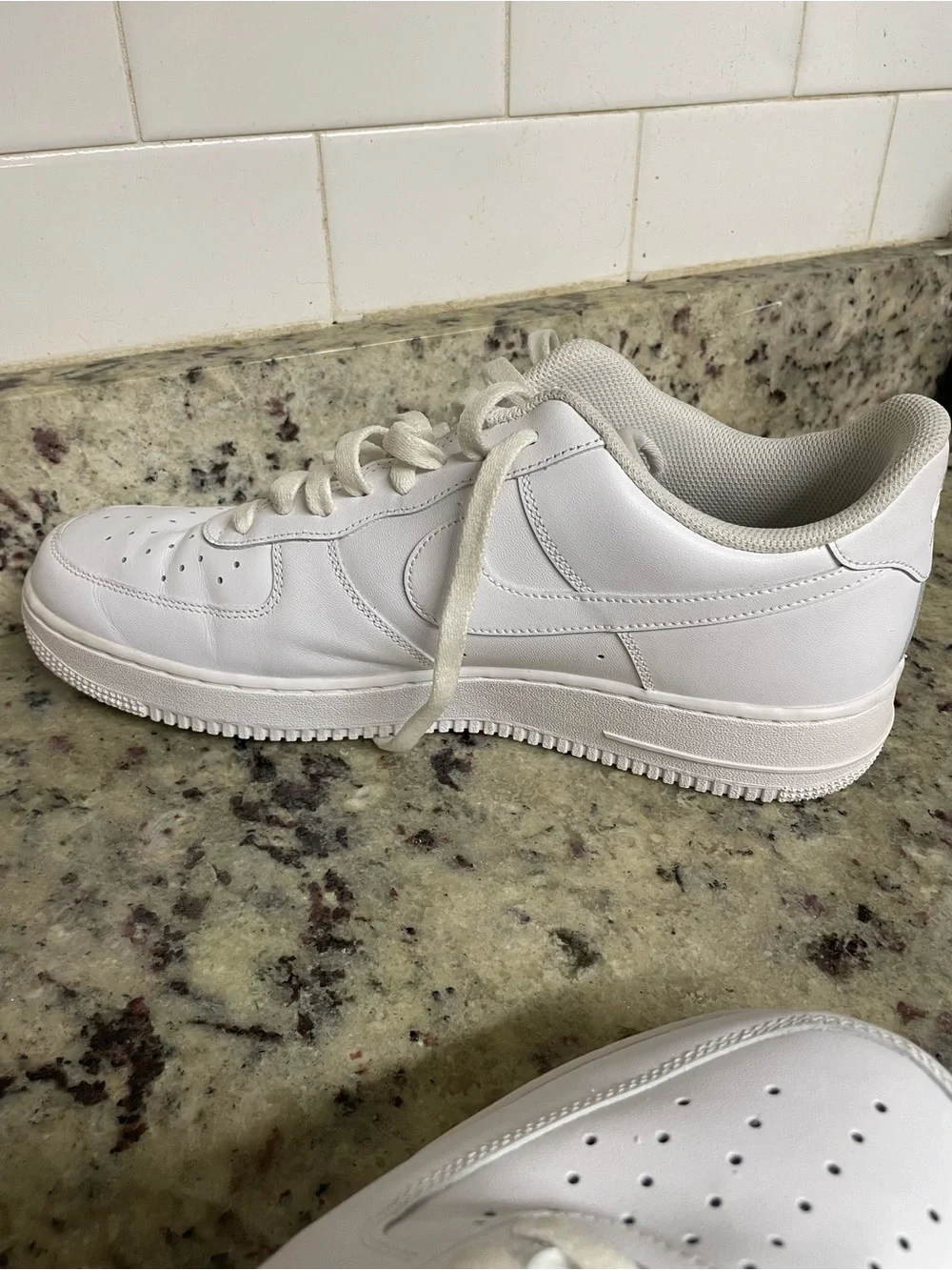 Classic Nike Air Force 1 '07 Triple White low-top sneaker men size 13 flats shoe